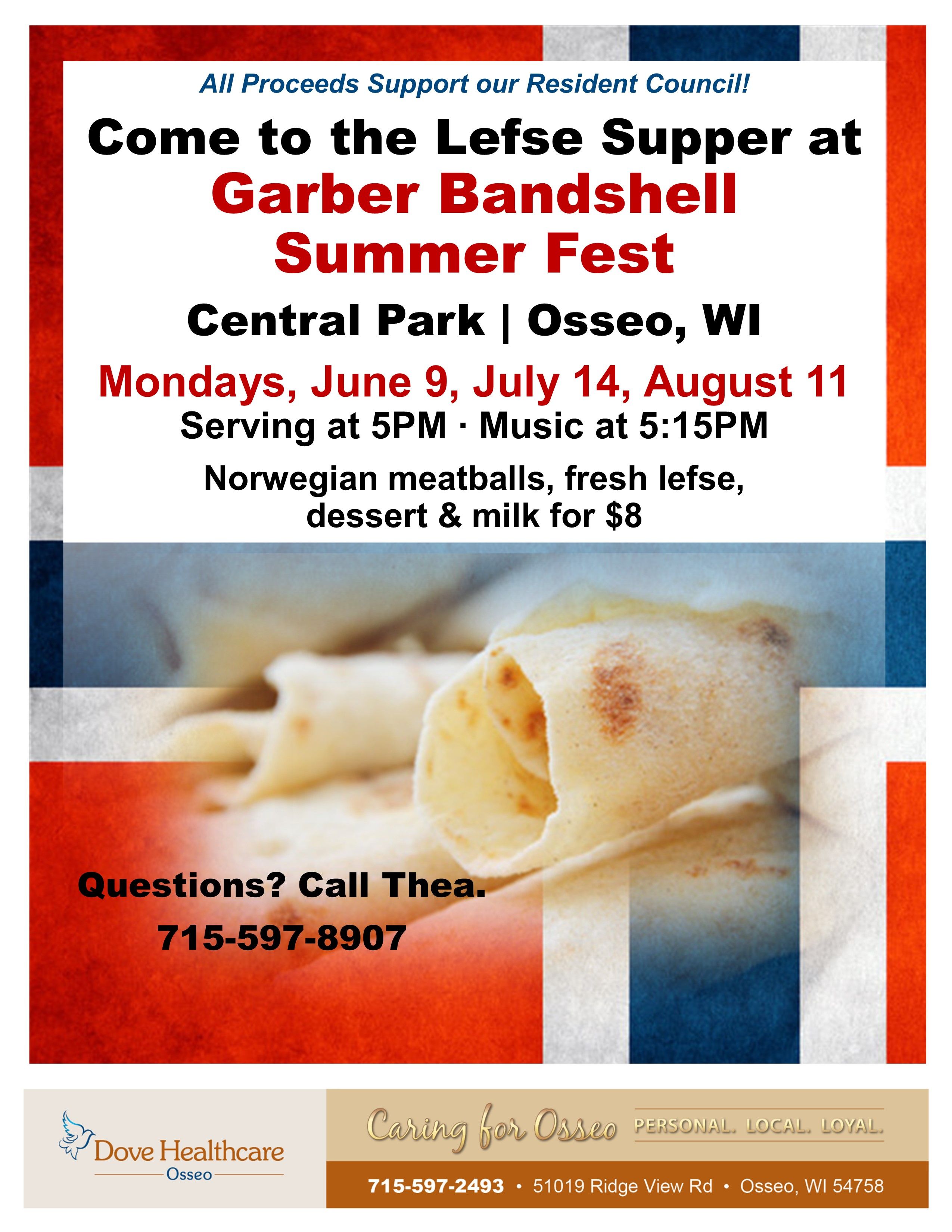 Lefse Supper at Garber Bandshell in Osseo