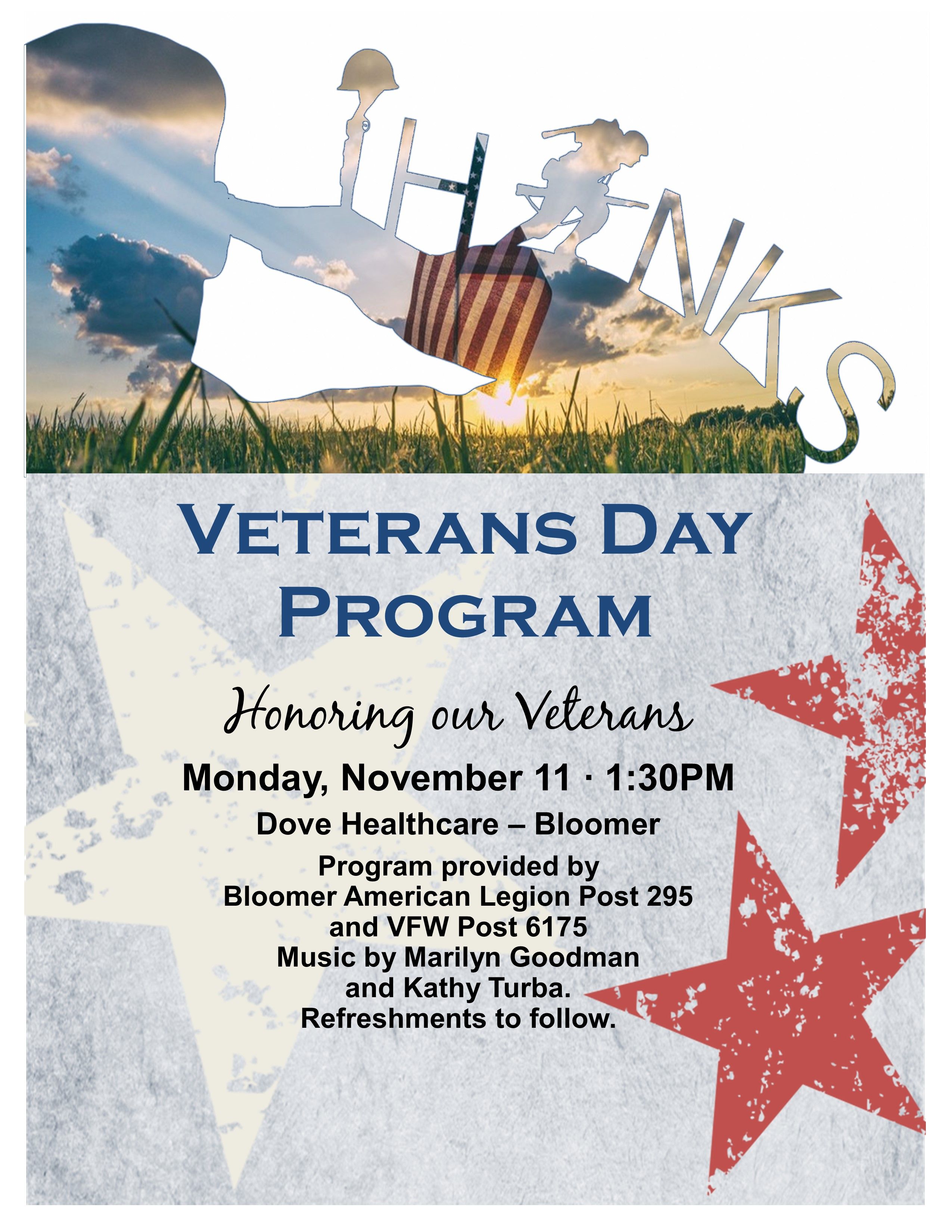 Veterans Day Program in Bloomer