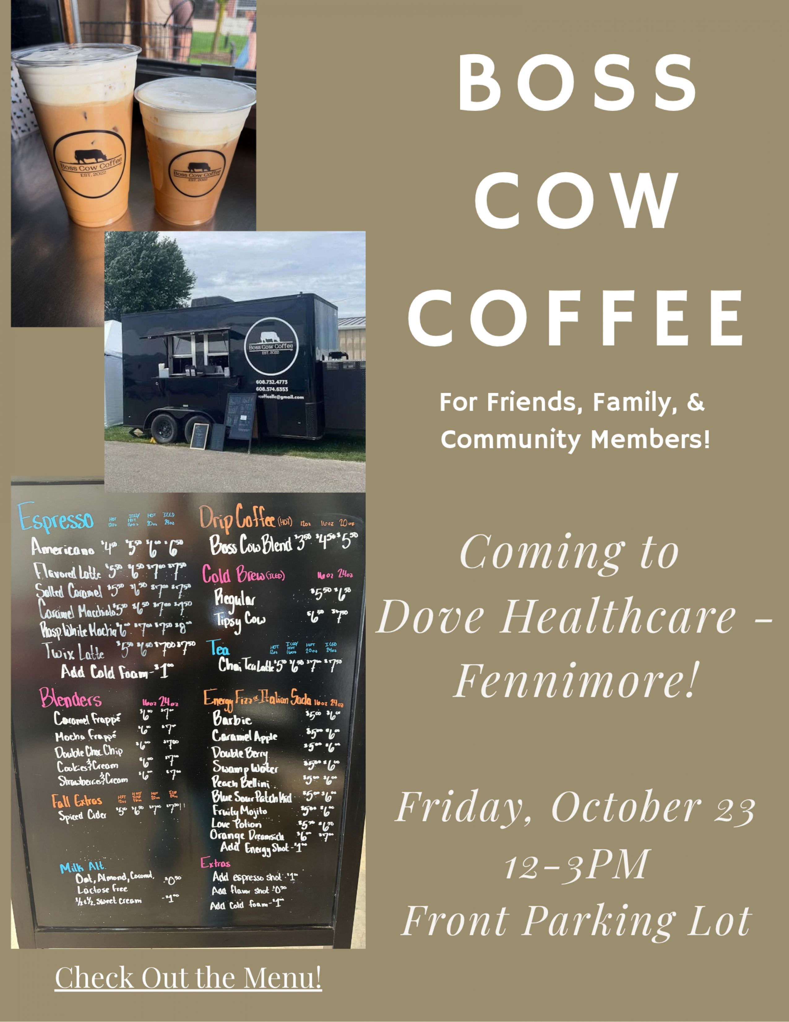 Boss Cow Coffee at Dove Healthcare - Fennimore