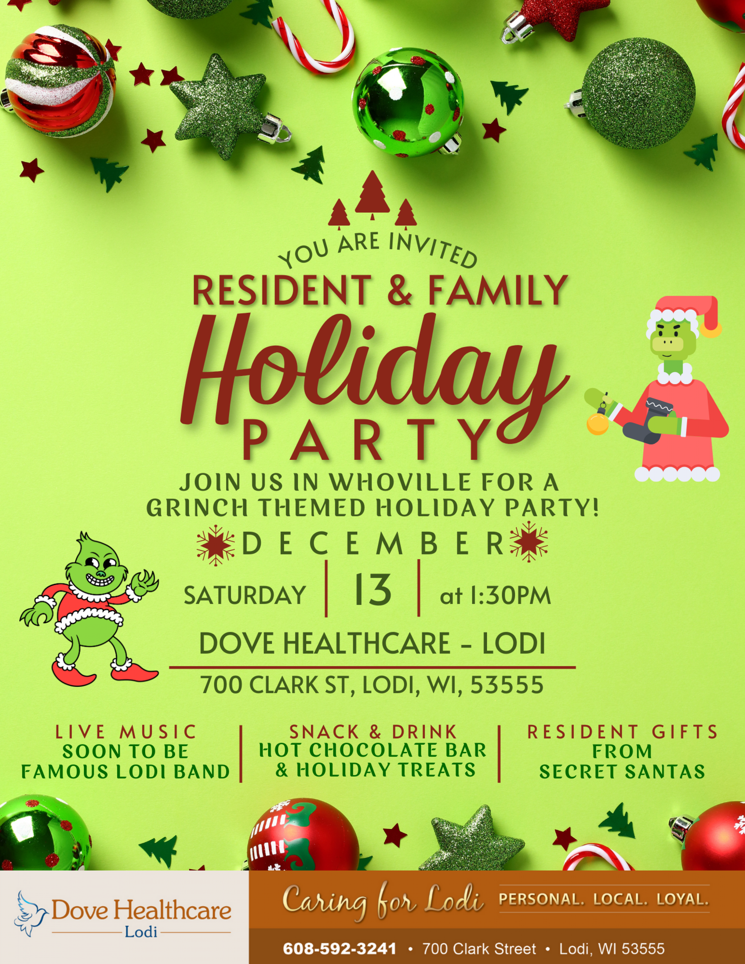 Resident & Family Holiday Party in Lodi